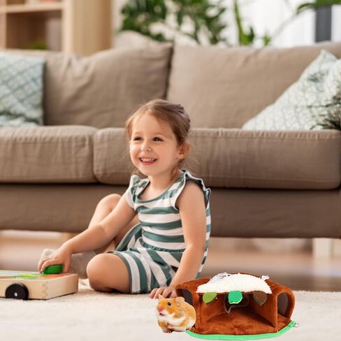 Mechpia منزل نفق الهامستر، قابل للغسل، مخبأ للحيوانات الصغيرة، سرير أنبوبي دافئ، لعب للهامستر جربيل، سنجاب الفأر in Kuwait