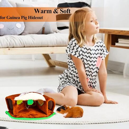 Mechpia منزل نفق الهامستر، قابل للغسل، مخبأ للحيوانات الصغيرة، سرير أنبوبي دافئ، لعب للهامستر جربيل، سنجاب الفأر in Kuwait