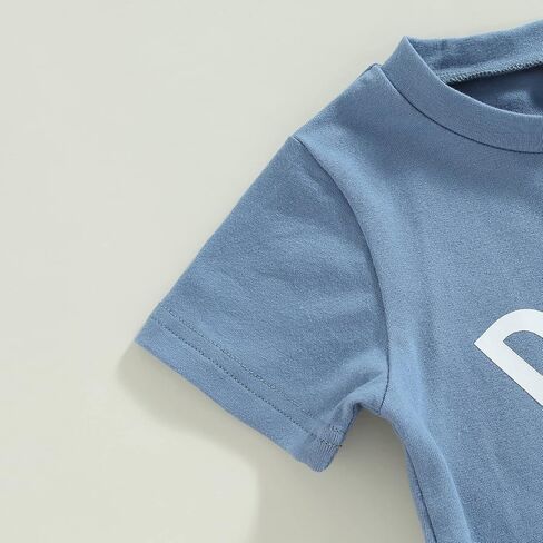 Sejardin Toddler Baby Boy Summer Clothes Cute Letter Print Short Sleeve T Shirt Tops and Stretch Shorts Playwear Outfits in Saudi Arabia