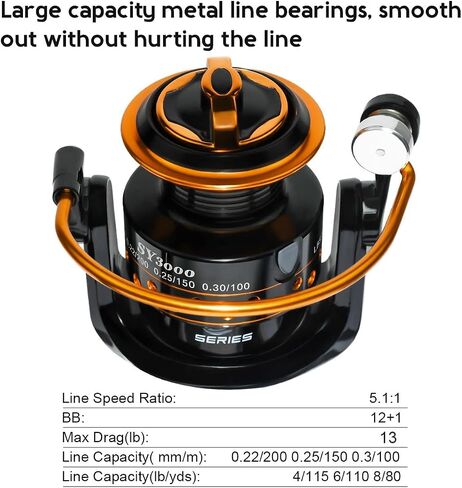 Summer and Centron Spinning Reels, 12 +1 BB Light Weight & Ultra Smooth Reel for Ice/Summer 3000/1000 Fishing Reel by QINGLER in Saudi Arabia