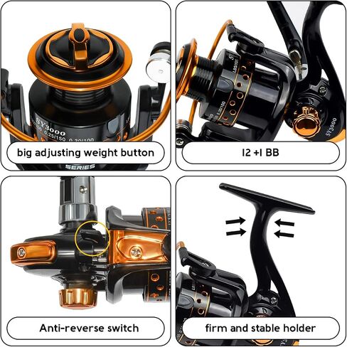 Summer and Centron Spinning Reels, 12 +1 BB Light Weight & Ultra Smooth Reel for Ice/Summer 3000/1000 Fishing Reel by QINGLER in Saudi Arabia