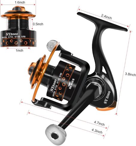 Summer and Centron Spinning Reels, 12 +1 BB Light Weight & Ultra Smooth Reel for Ice/Summer 3000/1000 Fishing Reel by QINGLER in Saudi Arabia