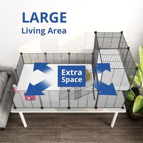 Oneluck Guinea Pig Cage,Indoor Habitat Cage with Waterproof Plastic Bottom,Playpen for Small Pet Bunny, Turtle, Hamste, Loft and Partition in Kuwait