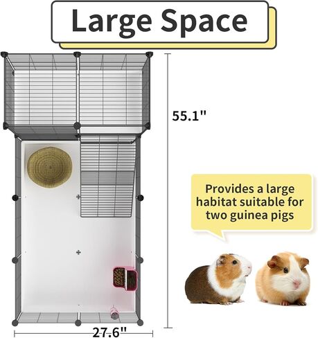 Oneluck Guinea Pig Cage,Indoor Habitat Cage with Waterproof Plastic Bottom,Playpen for Small Pet Bunny, Turtle, Hamste, Loft and Partition in Kuwait