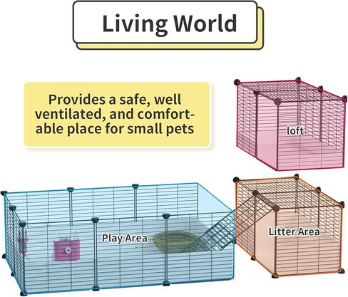 Oneluck Guinea Pig Cage,Indoor Habitat Cage with Waterproof Plastic Bottom,Playpen for Small Pet Bunny, Turtle, Hamste, Loft and Partition in Kuwait