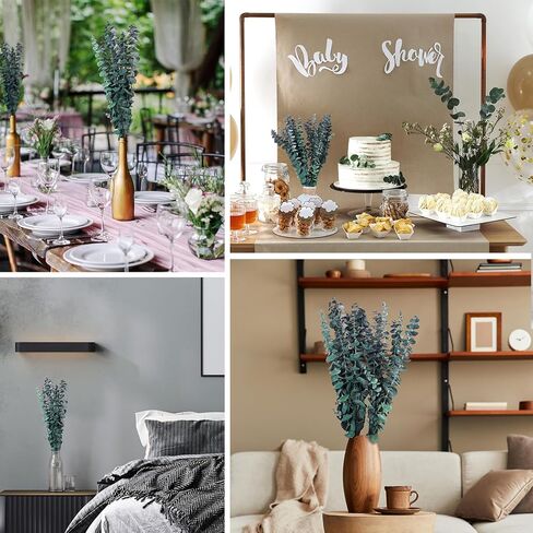 20 قطعة من أوراق الأوكالبتوس المحفوظة للاستحمام من VaryFloral، سيقان الأوكالبتوس المجففة الحقيقية لديكور المنزل، نباتات مجففة لترتيب الأزهار، قطعة مركزية للطاولة، نباتات خضراء مجففة للتعليق، حزمتان in Kuwait