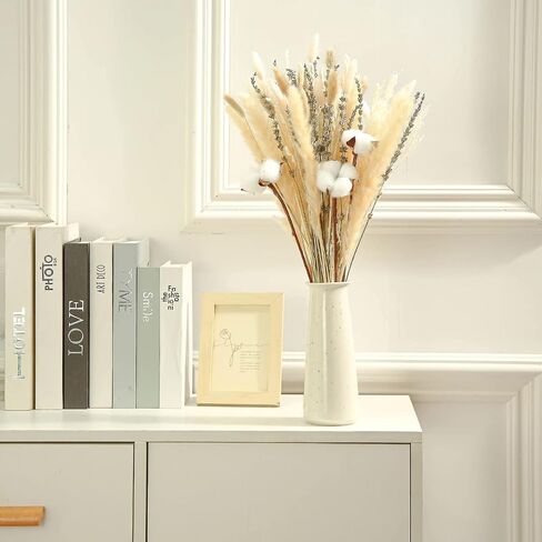 Dried Flowers Bouquet, 17" Dried Pampas Grass Decor Inc Lavender Eucalyptus DIY Floral Arrangements for Home Office Decoration,Wedding centerpieces in Kuwait