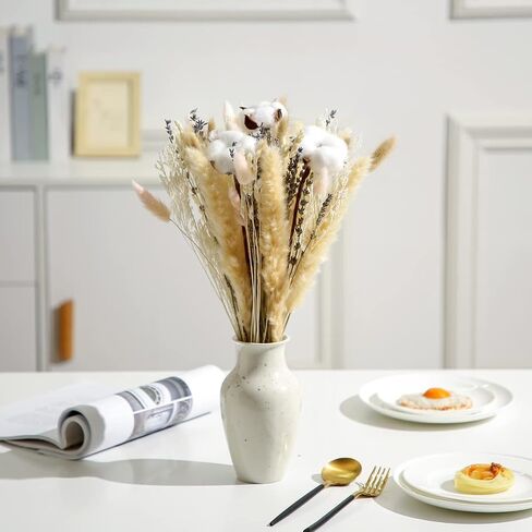 Dried Flowers Bouquet, 17" Dried Pampas Grass Decor Inc Lavender Eucalyptus DIY Floral Arrangements for Home Office Decoration,Wedding centerpieces in Kuwait