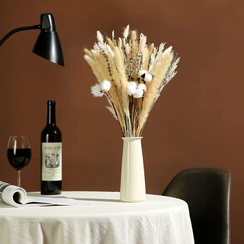 Dried Flowers Bouquet, 17" Dried Pampas Grass Decor Inc Lavender Eucalyptus DIY Floral Arrangements for Home Office Decoration,Wedding centerpieces in Kuwait