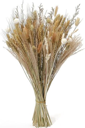 Dried Flowers Bouquet, 17" Dried Pampas Grass Decor Inc Lavender Eucalyptus DIY Floral Arrangements for Home Office Decoration,Wedding centerpieces in Kuwait