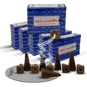 Californian White Sage Backflow Incense Cones for Waterfall Aromatic Smoke Fountain Haze Falls and Mat Bundle - Pack of 12