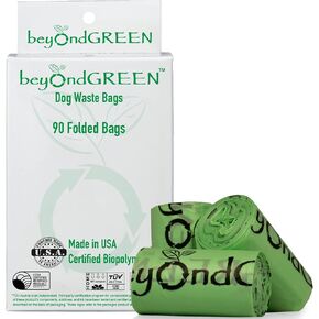 beyondGREEN Plant-Based Dog Poop Waste Bags for Leash Dispenser - 240 Bags - 16 Rolls of 15 Bags - 9" x 12" in Saudi Arabia