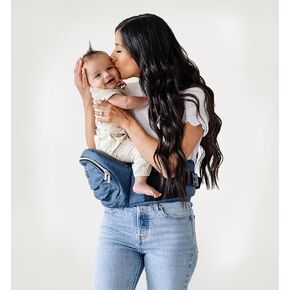 Tushbaby Lite - حاملة أطفال بمقعد الورك معتمدة من حيث السلامة - حائزة على جائزة اختيار الأم، تظهر على خزان القرش، حامل مريح وموسعات لحديثي الولادة والأطفال الصغار (الناقل، شامبراي)