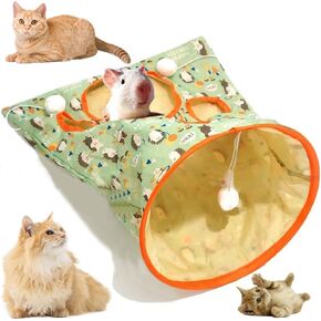 Cat Tunnel Bags for Indoor Cats,Cat Play Tunnel Toy, Collapsible Interactive Cat Drill Bag Pet Toy with Plush Ball Cat Self Interactive Toys in Kuwait