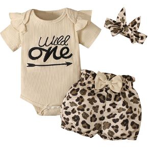 Shalofer Baby Girl First Birthday Outfit 1st Birthday Girl Wild One Clothes Set