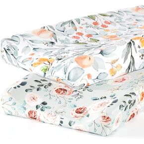 Stretch Ultra Soft Jersey Knit Changing Pad Cover Set 2 Pack, Change Table Pad Covers Fit 32"/34" x 16" Pads Safe and Snug, Stylish Jungle Deer Pattern for Baby in Kuwait