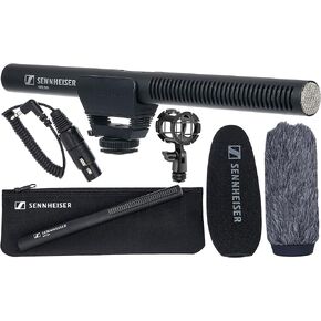 طقم ميكروفون Sennheiser MKE 600 للفيديو والسينما والبث مع كابل ذكر XLR أنثى إلى 1/8 بوصة TRS - يربط ميكروفونات XLR الاحترافية بمعظم كاميرات DSLR وكاميرات الفيديو in Kuwait
