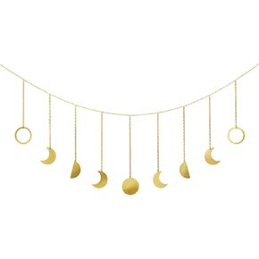 Mkono Moon Stage الجدار شنقا Boho الجمالية ديكور الغرفة المعدنية أقمار جارلاند شنقا الفن البوهيمي ديكور المنزل للفتيات غرفة الحضانة غرفة نوم غرفة المعيشة النوم، هدية مثالية، أسود، 55 " in Kuwait