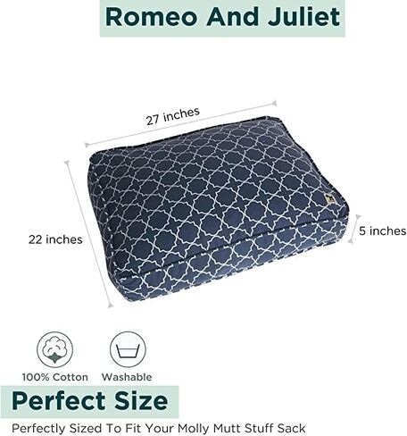 Molly Mutt Medium to Large Dog Bed Cover - Rocketman Print - Measures 27"x36"x5’’ - 100% Cotton - Durable - Breathable - Sustainable - Machine Washable Dog Bed Cover in Kuwait