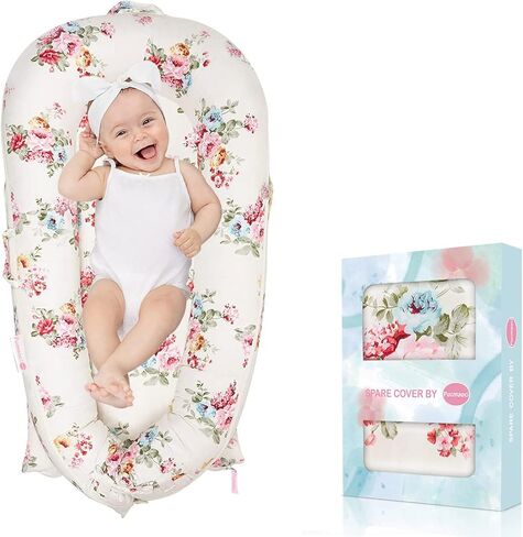 Baby Lounger Cover for Dockatot Deluxe + | 100% Cotton Hypoallergenic Newborn Premium Quality Spare Cover(Cover Only) (Rainbow) in Kuwait