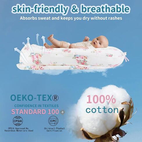 Baby Lounger Cover for Dockatot Deluxe + | 100% Cotton Hypoallergenic Newborn Premium Quality Spare Cover(Cover Only) (Rainbow) in Kuwait