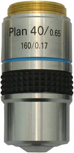 هدف المجهر، 40xR DIN Plan Achromat - N. A. 0.65-0.65 مم مسافة العمل - طول 160 مم - يناسب مجاهر سلسلة Accu-Scope EXC-120 in Kuwait