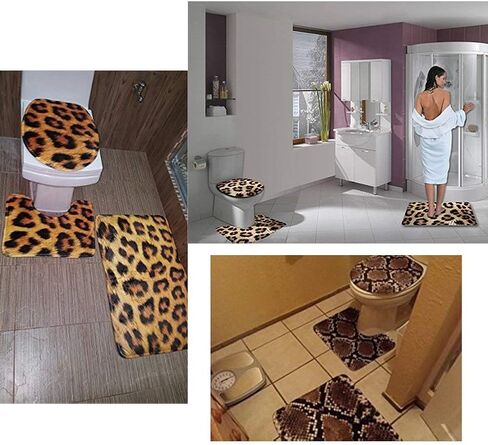 FOR U DESIGNS Trendy Bath Mat Cute Bathroom Mat Basketball U Shape Toilet Rug 3 Piece Bathroom Rug Set Non Slip Soft Absorbent Toilet Lid Cover Elongated Washable in Kuwait