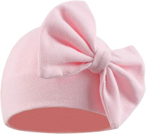 Bamery Newborn Baby Girl Hat Cotton Baby Bow Beanie Preemie Hats Spring Infant Hats for Girls 0-12 Months in Saudi Arabia