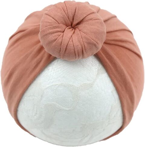 Baby Hats Newborn Baby Girls Turban Hospital Hat Infant Toddler Kid Hat Big Hair Bow Top Knot Head Wrap in Saudi Arabia
