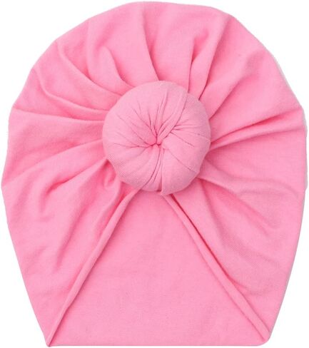 Baby Hats Newborn Baby Girls Turban Hospital Hat Infant Toddler Kid Hat Big Hair Bow Top Knot Head Wrap in Saudi Arabia