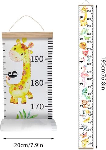 مخطط نمو للأطفال، ملصق جداري قابل للإزالة لقياس الارتفاع، مخطط نمو محمول، مسطرة حائط لطيفة للأطفال والبنات والأولاد وغرفة نوم الأطفال الصغار (2) in Kuwait