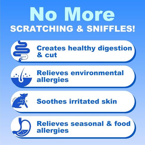 مضغ لتخفيف حساسية الكلاب من هييزمي، تخفيف الحكة والبروبيوتيك للكلاب، زيت السمك أوميغا 3، الحساسية الموسمية، تخفيف حكة الجلد، علاجات مضادة للحكة، مكمل للصحة المناعية (دجاج، 120 مضغ) in Kuwait