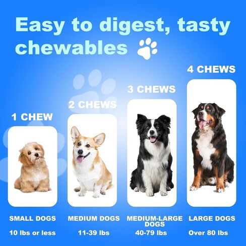 مضغ لتخفيف حساسية الكلاب من هييزمي، تخفيف الحكة والبروبيوتيك للكلاب، زيت السمك أوميغا 3، الحساسية الموسمية، تخفيف حكة الجلد، علاجات مضادة للحكة، مكمل للصحة المناعية (دجاج، 120 مضغ) in Kuwait