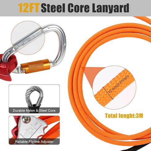 WMLBK Tree Climbing Gear, Tree Climbing Spike Tree Climbing Gear Pole Climbing Spurs Tool Adjustable Straps with Non-Slip Pedal With Upgrade Protection Belt For Climbers, Hunting, Observation, Logging in Kuwait