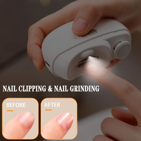HEYAXA Electric Nail Clipper, Rechargeable Fingernail Clippers 2 Speeds Nail File Nail Trimmer with Nail Scraps Storage and Light for Baby, Kids, Women, Seniors, Weak Hand in Kuwait