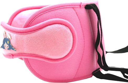 Child Car Seat Head Support Band - Baby Head Neck Relief Safety Headrest - Adjustable Toddler Carseat Head Holder Head Strap - Baby & Kids Travel Accessories with Cute Cartton Pattern, Pink in Saudi Arabia