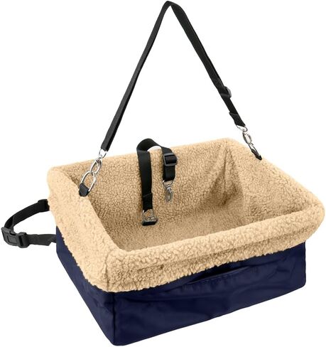 مقعد سيارة مخصص للكلاب فاخر يناسب الحيوانات الأليفة التي يصل وزنها إلى 20 رطلاً، مقعد معزز للكلاب، بطانة مبطنة، أشرطة قابلة للتعديل، إطار معدني، يتم تركيبه في ثوانٍ، قماش قابل للطي وسهل التنظيف in Kuwait