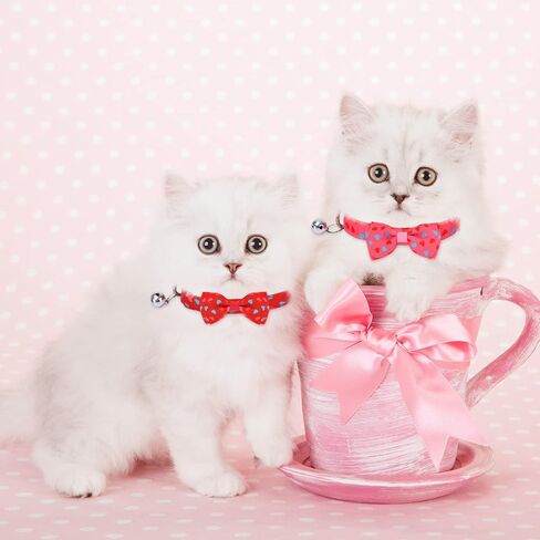 مجموعة من 3 قطع من طوق عيد الحب مع ربطة عنق وأجراس باللون الأحمر والوردي والأزرق على شكل قلب، أطواق ربطة عنق قابلة للتعديل وقابلة للإزالة وطوق للقطط وإكسسوارات الحيوانات الأليفة للعطلات والحيوانات الأليفة الصغيرة والجرو والأرنب in Kuwait