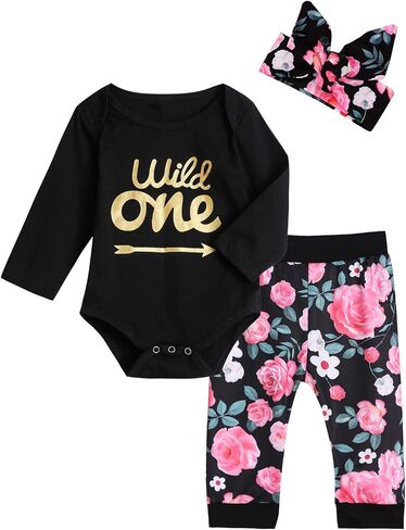 Shalofer Baby Girl First Birthday Outfit 1st Birthday Girl Wild One Clothes Set in Saudi Arabia