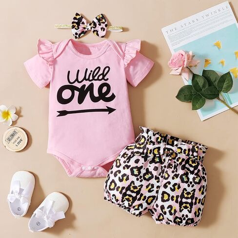Shalofer Baby Girl First Birthday Outfit 1st Birthday Girl Wild One Clothes Set in Saudi Arabia
