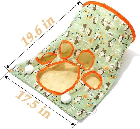 Cat Tunnel Bags for Indoor Cats,Cat Play Tunnel Toy, Collapsible Interactive Cat Drill Bag Pet Toy with Plush Ball Cat Self Interactive Toys in Kuwait