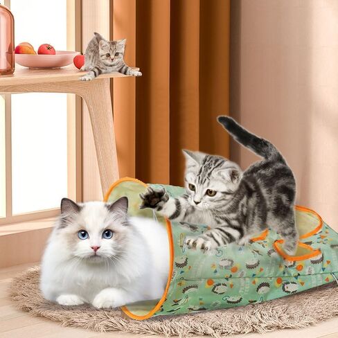 Cat Tunnel Bags for Indoor Cats,Cat Play Tunnel Toy, Collapsible Interactive Cat Drill Bag Pet Toy with Plush Ball Cat Self Interactive Toys in Kuwait