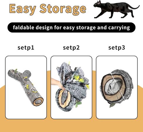 نفق القطط AmaCielo، أنفاق القطط للقطط الداخلية، خيمة لعب للقطط قابلة للتمدد وقابلة للتمدد، لعبة متاهة بيت القطط، حجم كبير، تخزين مريح للقطط، الجرو، كيتي، أرنب in Kuwait