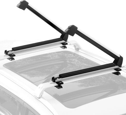 نيلومو رفوف سيارة للتزلج والتزلج على الجليد، رفوف تزلج لسقف السيارة، رفوف التزلج على الجليد للسقف 31 انش تناسب 4 ازواج من الواح التزلج، قطعتان من الواح التزلج على الجليد مناسبة للقضبان المتقاطعة in Kuwait