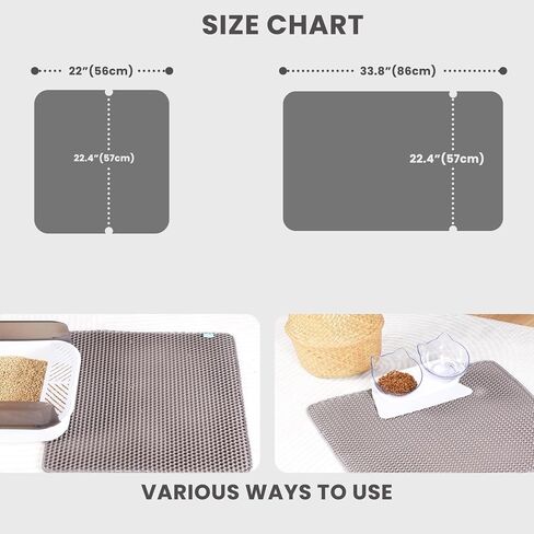 Laifug Cat Litter Mat, Cat Litter Collection Mat, Cellular Dispersion Control Mat, Phthalate Free, Urinary and Water Resistant, Easy Clean Floor Mat in Kuwait