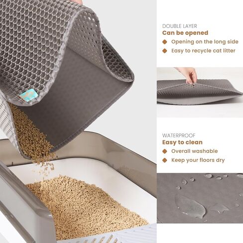 Laifug Cat Litter Mat, Cat Litter Collection Mat, Cellular Dispersion Control Mat, Phthalate Free, Urinary and Water Resistant, Easy Clean Floor Mat in Kuwait