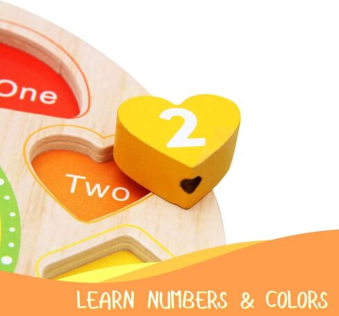 منتجات LMC ساعة خشبية بخيط وأشكال مربوطة - ألعاب تعليمية تعليمية للأطفال بعمر 3 سنوات فما فوق - ألعاب العد الخشبية وفرز الأشكال للأطفال الصغار - تبرع لمستشفى الأطفال in Kuwait