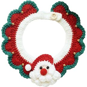 Christmas Cat Dog Bandana Collar Handmade Knitted Cat Dog Pet Clothes Necktie Costume Outfit for Cat Kitten Puppy Small Dog Rabbit in Christmas Holiday (Christmas Tree Hat)