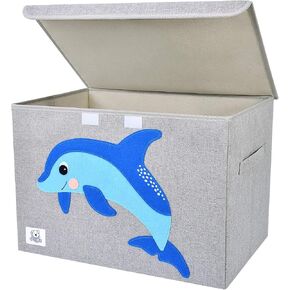 Large Toy Box Storage with Lid, Foldable Fabric Toy Chest Storage for Kids | Toy Organizer Basket, Collapsible Animal Print Storage Bin for Toddlers, Boys and Girls, Playroom, Baby Nursery (Dinosaur) in Kuwait