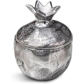 انديا هانديكرافتس برطمان الومنيوم على شكل رمان فضي اللون 5 انش مع غطاء 15525 in Kuwait